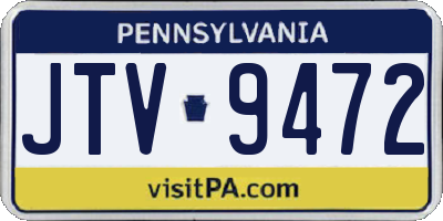 PA license plate JTV9472