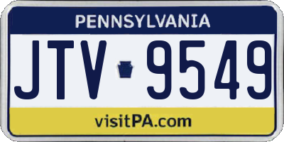 PA license plate JTV9549