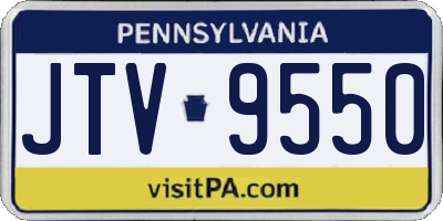 PA license plate JTV9550