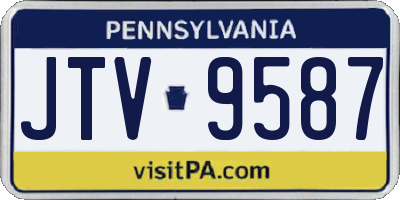 PA license plate JTV9587