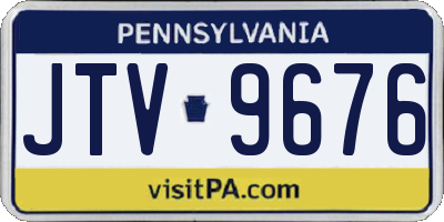 PA license plate JTV9676