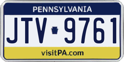 PA license plate JTV9761