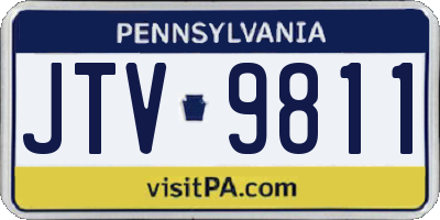 PA license plate JTV9811