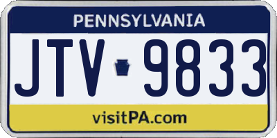 PA license plate JTV9833