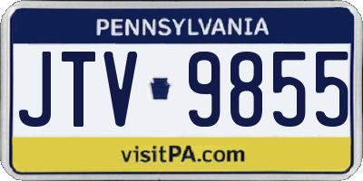 PA license plate JTV9855