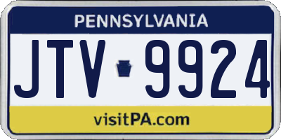 PA license plate JTV9924
