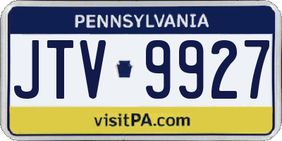 PA license plate JTV9927