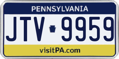 PA license plate JTV9959