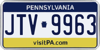 PA license plate JTV9963