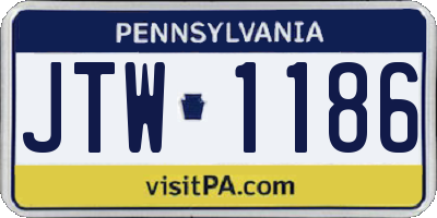 PA license plate JTW1186