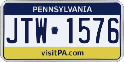 PA license plate JTW1576