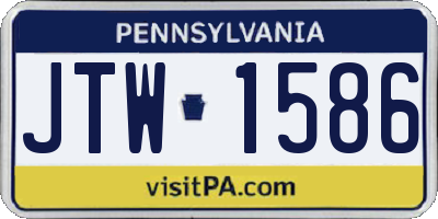 PA license plate JTW1586