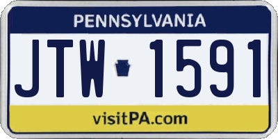 PA license plate JTW1591