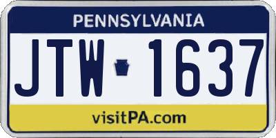 PA license plate JTW1637