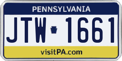 PA license plate JTW1661