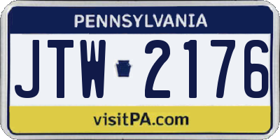PA license plate JTW2176