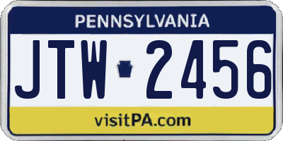 PA license plate JTW2456