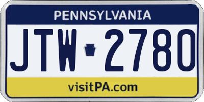 PA license plate JTW2780