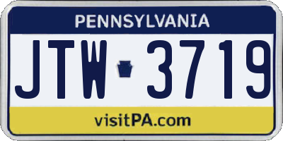 PA license plate JTW3719