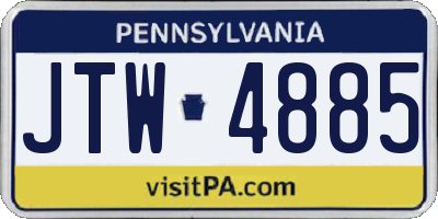 PA license plate JTW4885