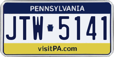 PA license plate JTW5141