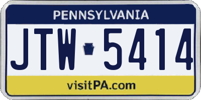 PA license plate JTW5414