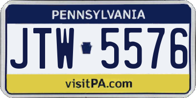 PA license plate JTW5576