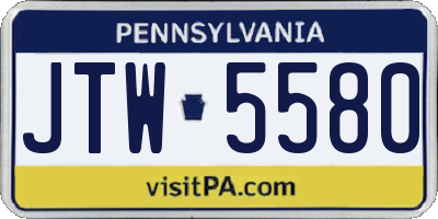 PA license plate JTW5580