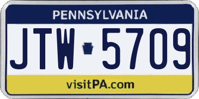 PA license plate JTW5709
