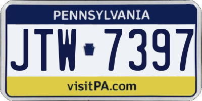 PA license plate JTW7397