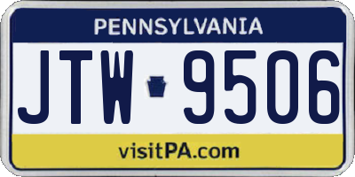PA license plate JTW9506