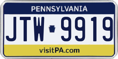 PA license plate JTW9919