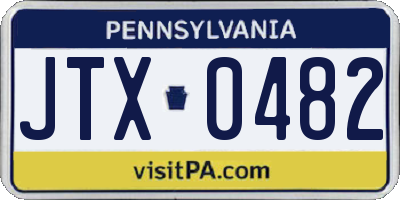 PA license plate JTX0482