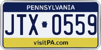 PA license plate JTX0559