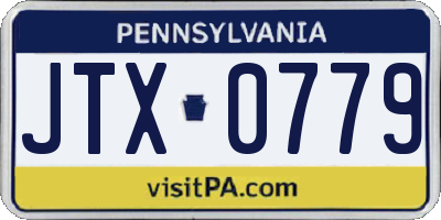 PA license plate JTX0779