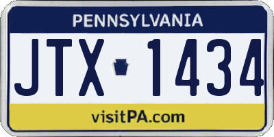 PA license plate JTX1434