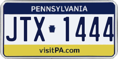 PA license plate JTX1444
