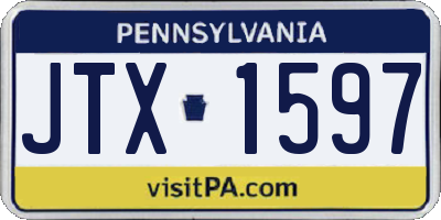 PA license plate JTX1597