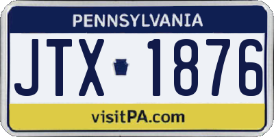 PA license plate JTX1876
