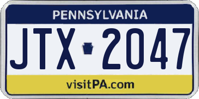 PA license plate JTX2047