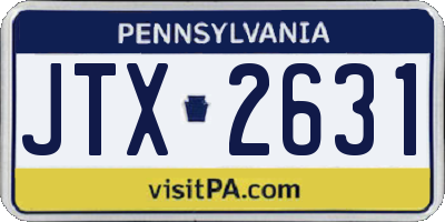 PA license plate JTX2631