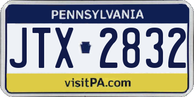 PA license plate JTX2832