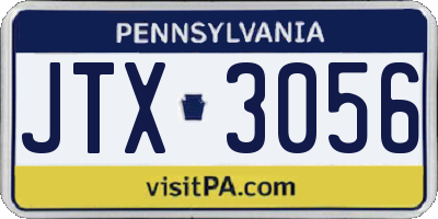 PA license plate JTX3056