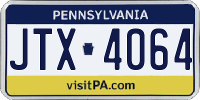 PA license plate JTX4064