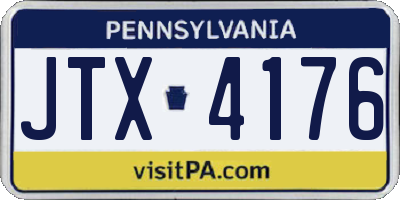 PA license plate JTX4176