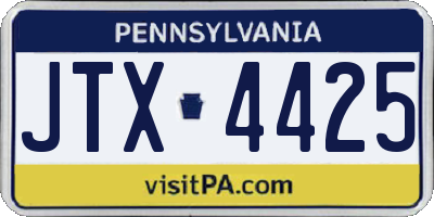 PA license plate JTX4425