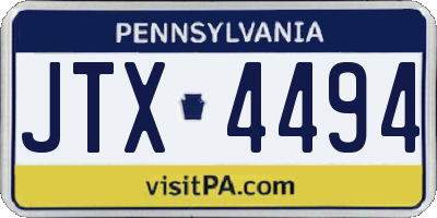 PA license plate JTX4494