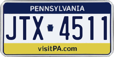 PA license plate JTX4511