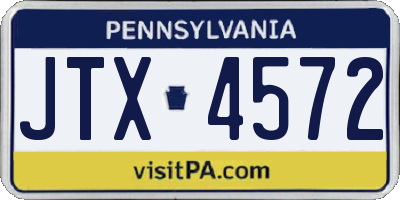 PA license plate JTX4572