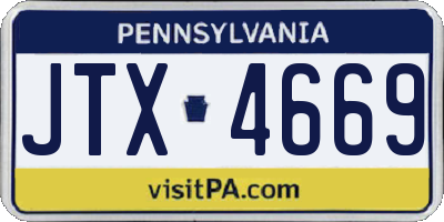 PA license plate JTX4669